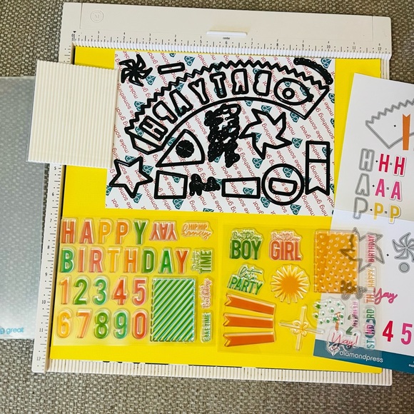PRICED to SELL 90pc Diamond Press Birthday Dies, Stamps & MORE - Picture 3 of 6